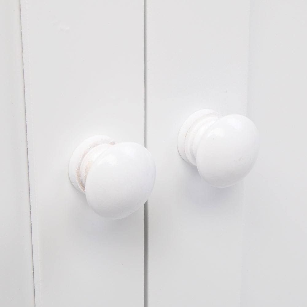 White Carved Double Door Bathroom Storage Cabinet - 23.63x22 x 13.59x22 x 30.32x22 - Glossy