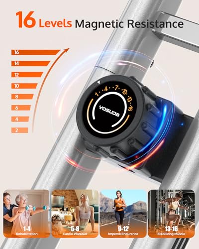 YOSUDA Folding Exercise Bike - Foldable Stationary Bike for Home Gym Workout