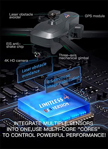 Drone X Pro LIMITLESS 4S Camera Drone for Adults - GPS 4K UHD Drones with Obstacle Avoidance - 3-Axis Gimbal - Auto Return and Follow Mode