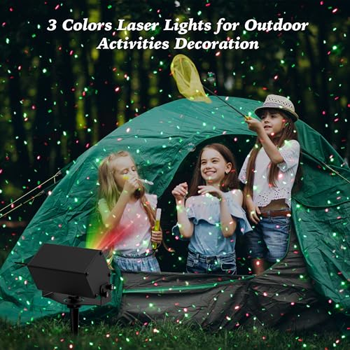 AIRIVO Outdoor Laser Lights Projector, 5 Color Motion Firefly Lights Star Show Projection Light