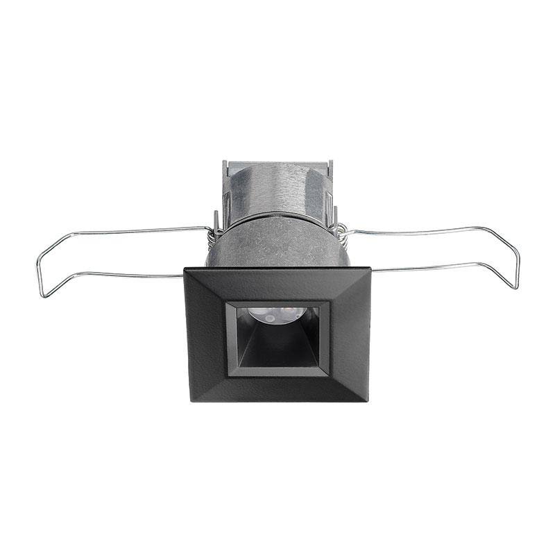 Juno MD1LG2 Sq 03LM 30K 90CRI fl Bl Recessed Lighting 2-1/4x22 Mini LED Square Downlight, 3000K, 90 CRI, Flood Beam Spread, Blac