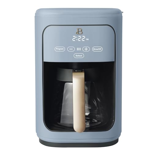 Beautiful Coffee Maker, 14-Cup, Touch Display, Programmable, 1200W, Stainless Steel, Keep Warm, 24h Timer dishwasher-safe (Black Sesame)