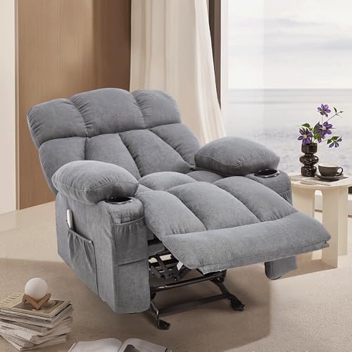 Recliner Chair with Massage and Heat, Rocker Recliner Chairs for Adults, Overstuffed Nursery Rocking Chairs for Living Room