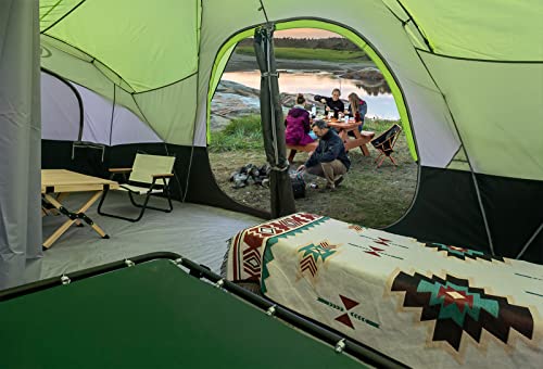 UNP Camping Tent 10-Person-Family Tents, Parties, Music Festival Tent, Big, Easy Up, 5 Large Mesh Windows, Double Layer, 2 Room, Waterproof