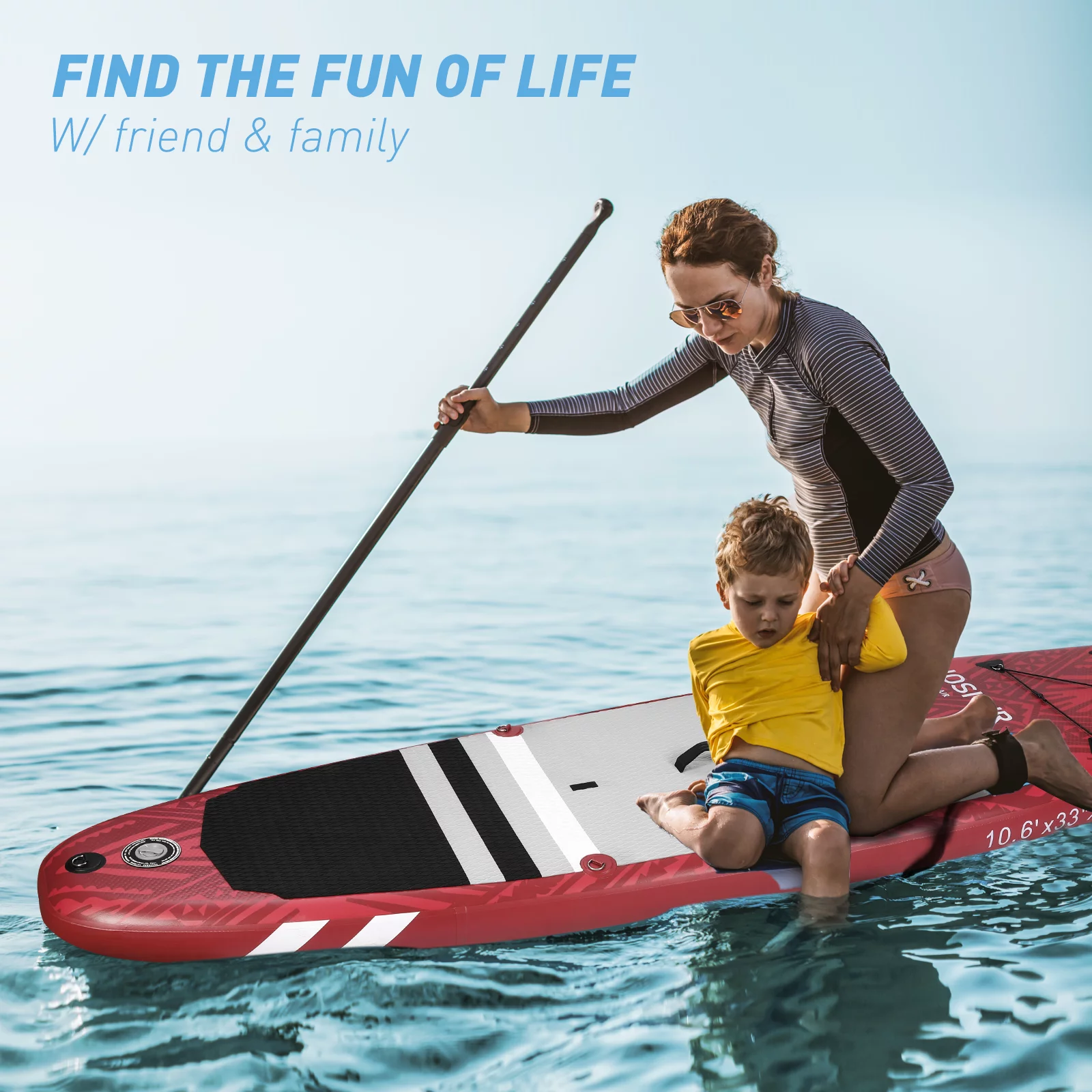 Inflatable Paddle Board SUP, 10'6×33"×6" Stand Up Paddle Boards for Adults Paddleboards with SUP Accessories, Backpack, Camera Mount
