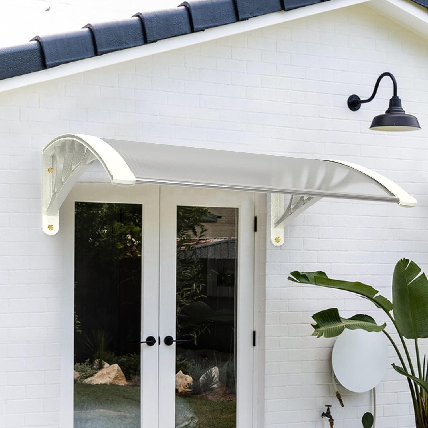 BLUU Awnings for Patio Window Door Awning Canopy Patio Awning Polycarbonate Cover | UV Rain Snow Protection | Easy to Assemble (40''x40''