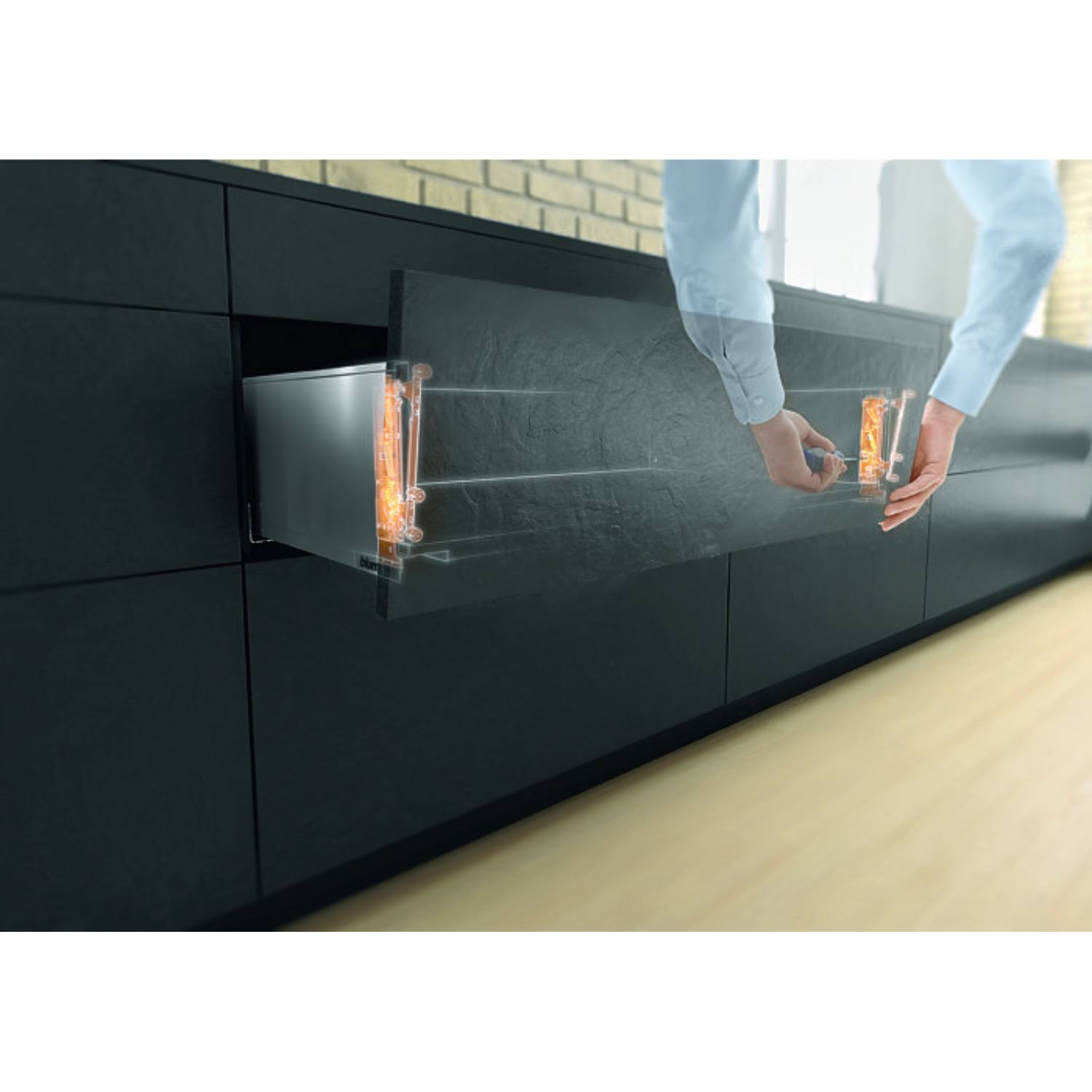 Blum LEGRABOX C 21-5/8x22 Standard Drawer Kit, Orion Gray, 155 lb Capacity