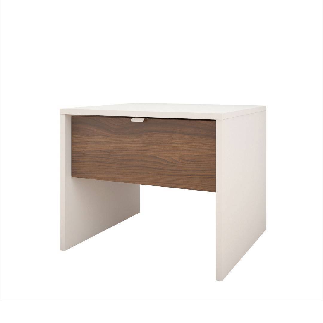 Nexera Modus 3 Piece Queen Size Bedroom Set, Walnut u0026 White
