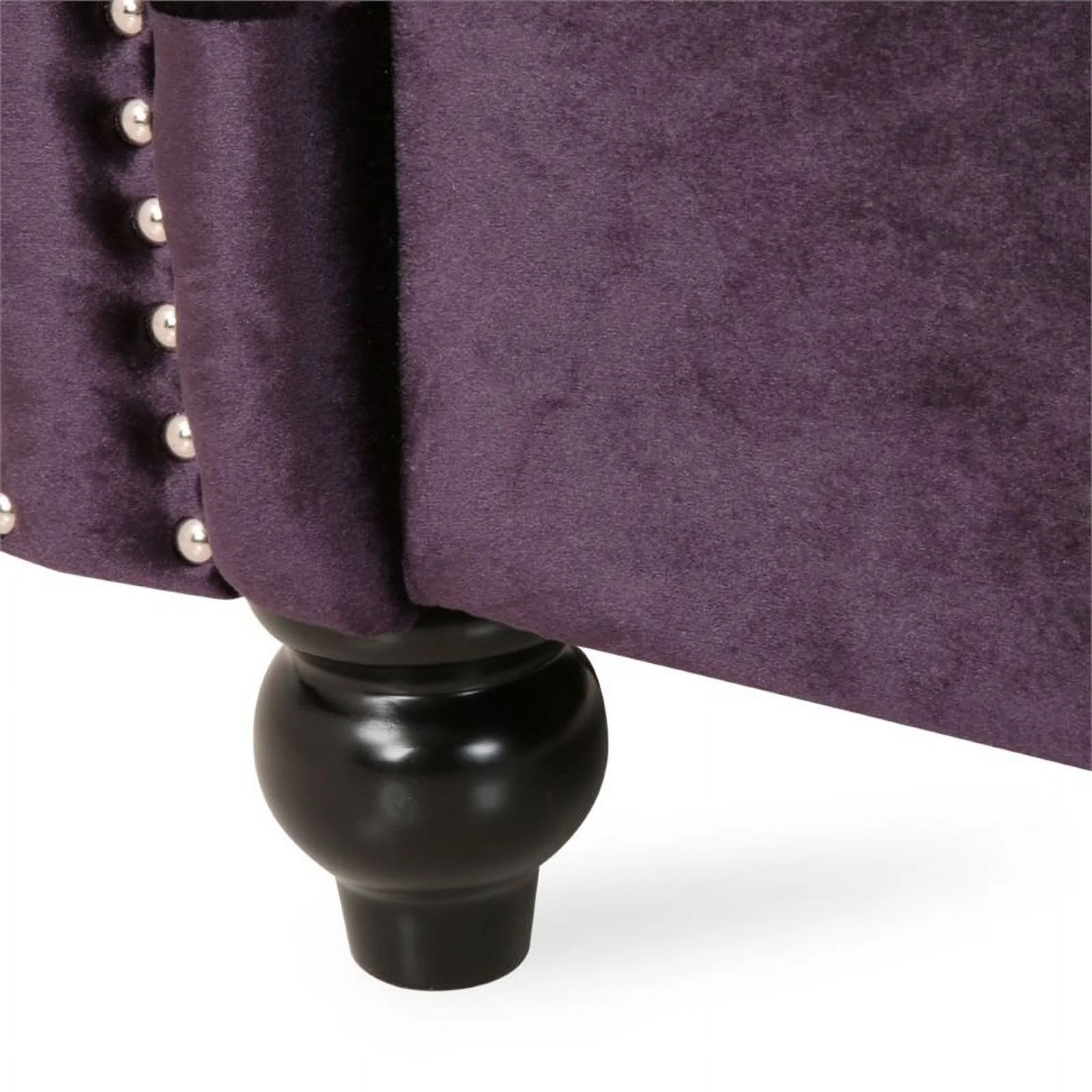 Pemberly Row 7 Seat Velvet Tufted Chesterfield Sectional in Blackberry