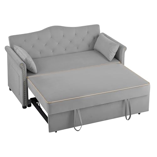 68.11" Corduroy Sleeper Chair Bed with USB Port, Cup Holders & Side Storage Pockets – 3-in-1 Foldable Sofa Bed for Guest Room, Living Room – White