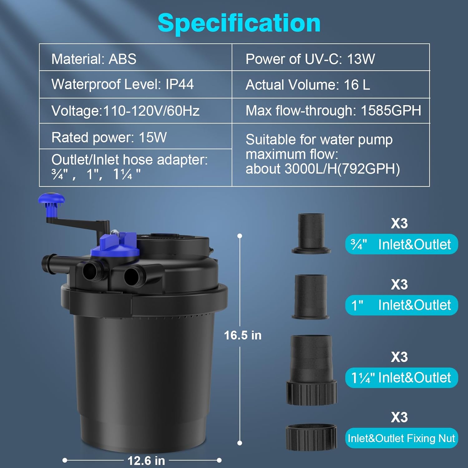 Pond Filter for Outdoor Ponds