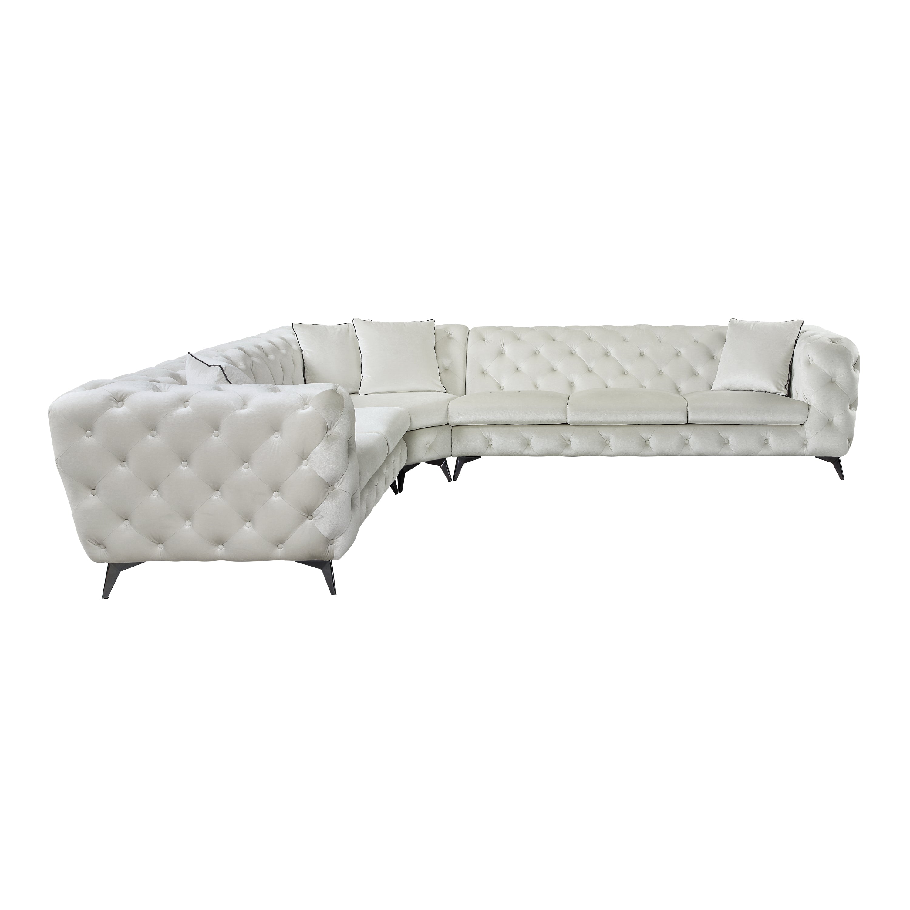 Atronia Sectional Sofa  w/4 Pillows - Beige