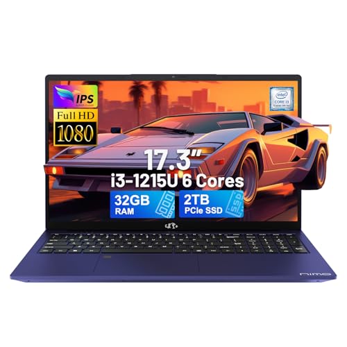 NIMO 17.3" IPS FHD-Laptop, Intel 6 Cores i3-1215U 16GB RAM 512GB SSD (Beat Ryzen 5 7520U