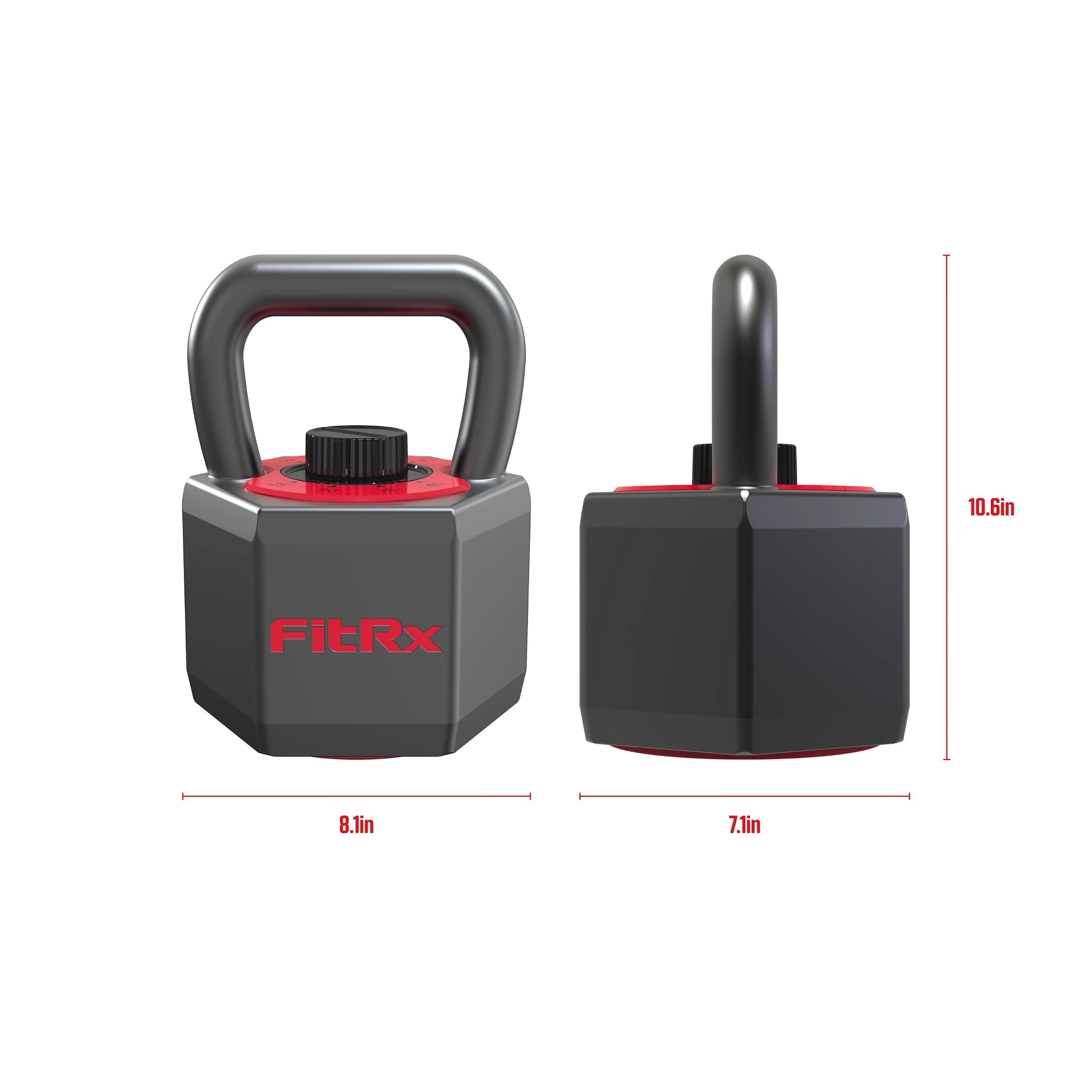 FitRx SmartStack Adjustable Kettlebell, Quick-Select Weights 25-40 lbs.