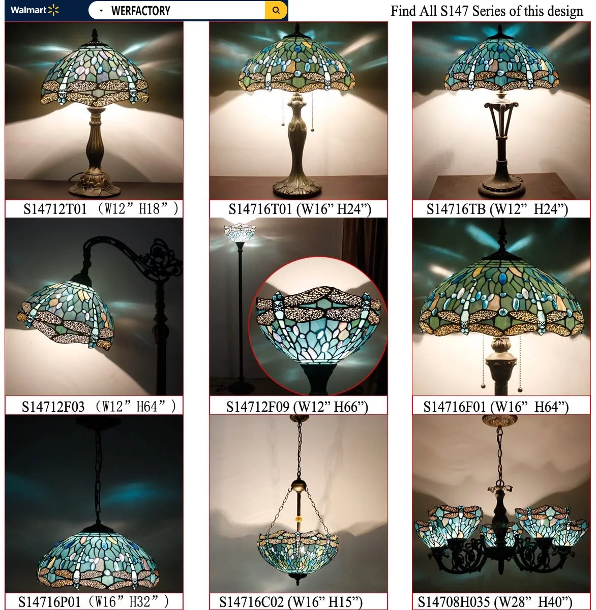 Tiffany Lamp for Living Room Table Top Stained Glass Bedside Table Lamp Bedroom