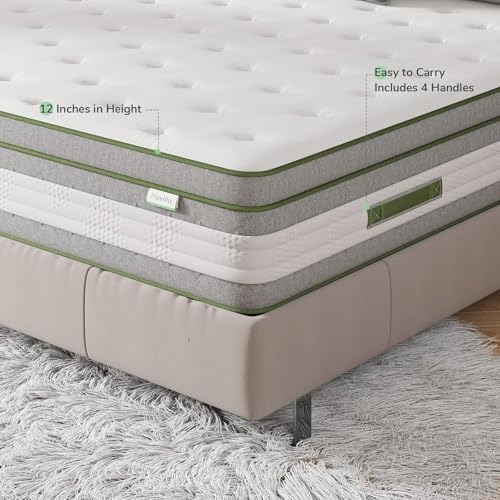 Novilla King Size Mattress 14 Inch, Hybrid Mattress King for Motion Isolation, Gel Memory Foam with Pressure Relief for Cool Night Sleep