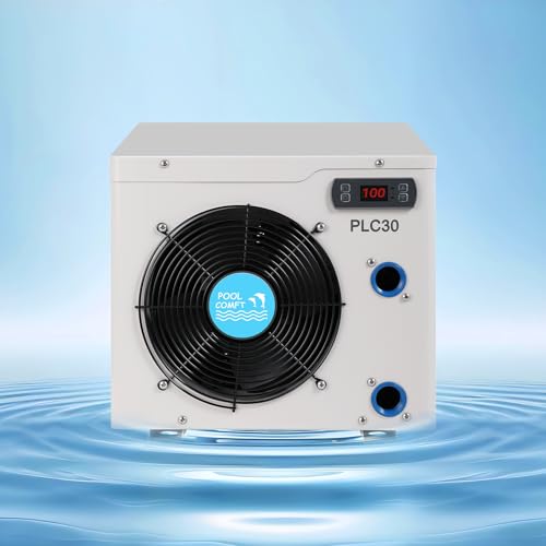 14000BTU Above Ground Pool Heater, Electric Swimming Pool Heat Pumps for Pools up to 4000 gallons, Fits 9/11/15 Foot Pool and Spas, 120V/60Hz, PLC50