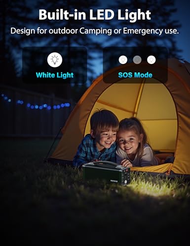 Portable Power Station 300W(Peak 600W), 296 Wh/80000mAh Fast Charging, Rechargeable Generator with 7 Outputs
