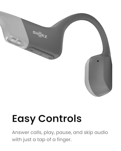 SHOKZ OpenRun - Open-Ear Bluetooth Bone Conduction Sport Headphones, Sweat Resistant Wireless Earphones for Workouts and Running, Built-in Mic