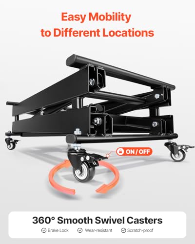 VEVOR Electric Lift Table, 330 lbs Capacity Single Scissor Lift Table, 8-28 in Height Adjustable Lifting Platform, Coffee Table Lift with 4 Wheels