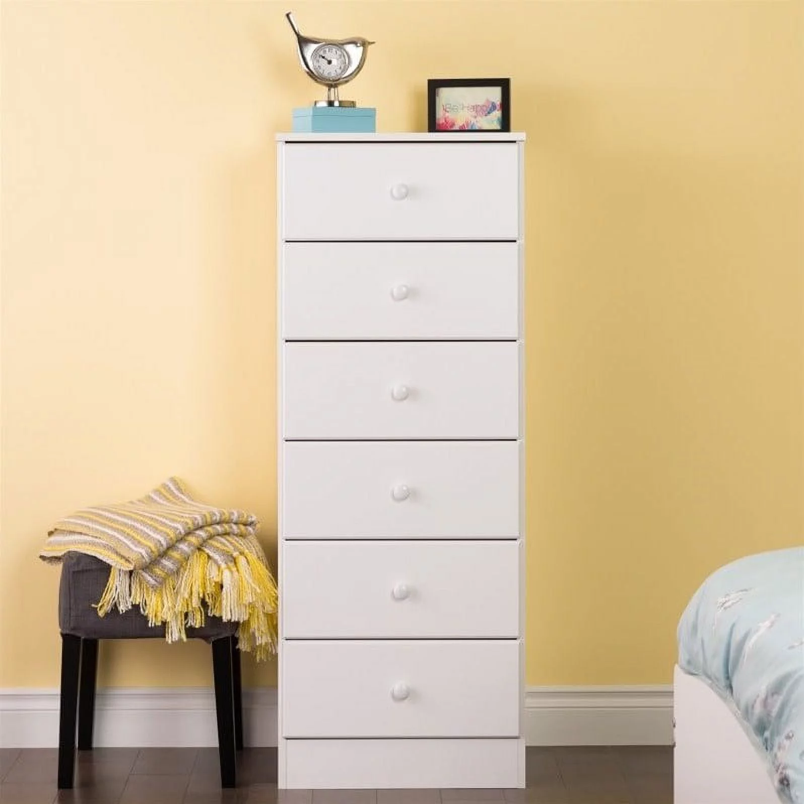Atlin Designs Traditional 6 Drawer Wood Lingerie Chest in White
