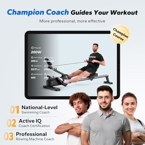 MERACH Foldable Rowing Machines for Home, Magnetic Rowing Machine with 16-Level, Compact Row Saves 20% Space, 350 LBS Load Capacity