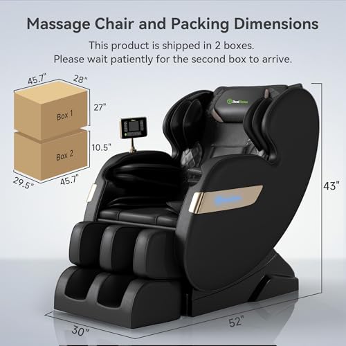 Real Relax 2025 Dual Core S Track Massage Chair,Full Body Airbags Massage Recliner,Zero Gravity with APP and LCD Control,Lower Back and Calf Heating