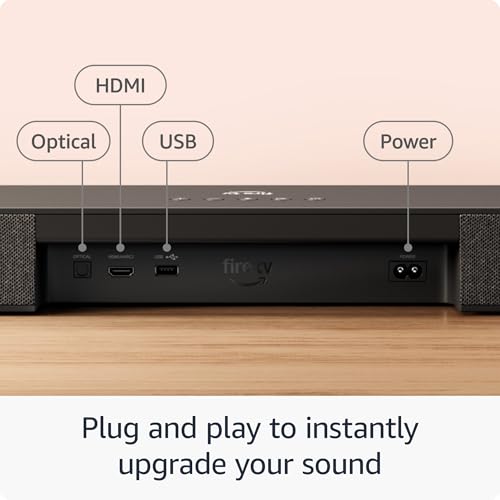 Amazon Fire TV Soundbar Plus (newest model) with built-in subwoofer, 3.1 channel, Dolby Atmos, clear dialogue