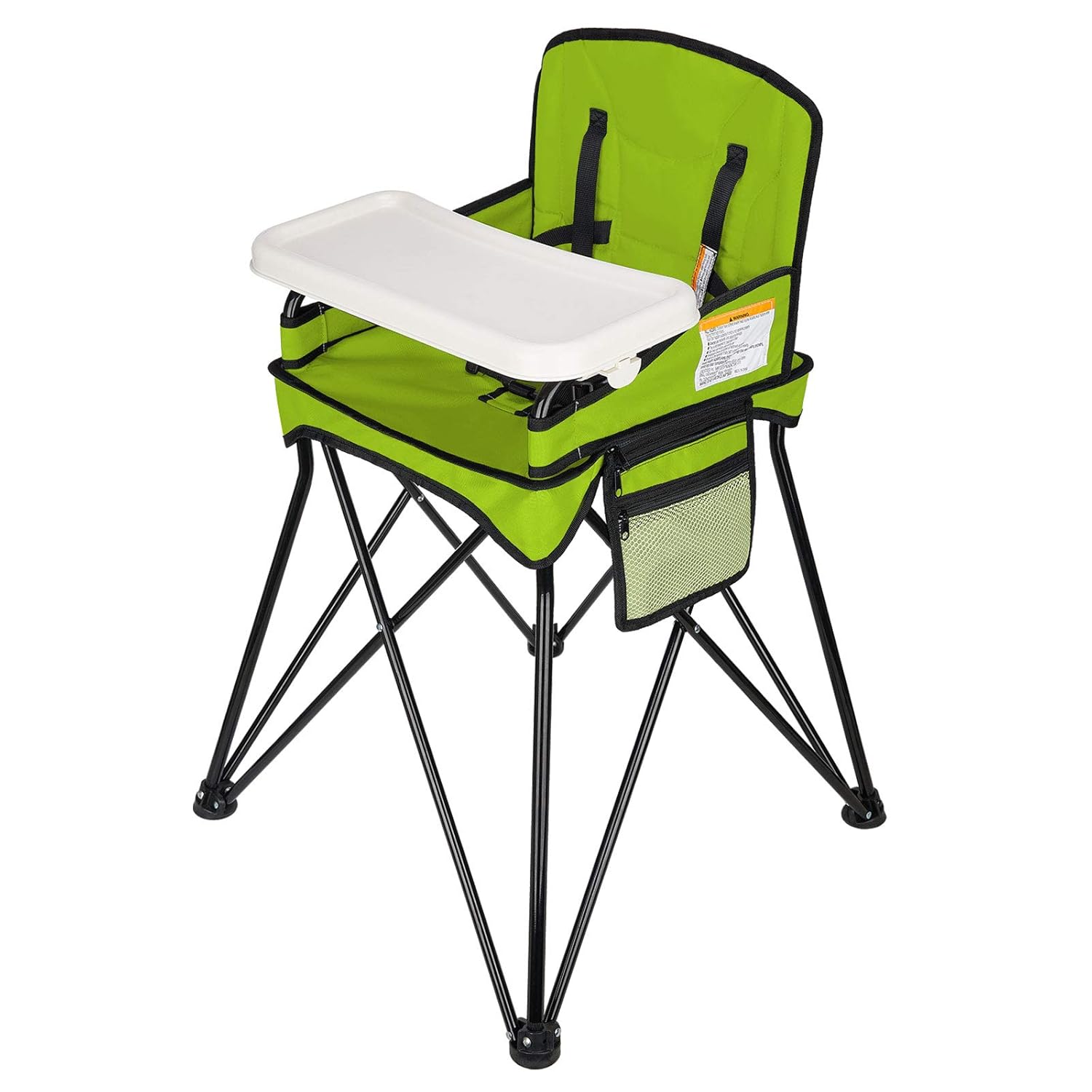VEEYOO Travel High Chair for Baby - Foldable and Portable with Removable Tray and Carry Bag, for Dining, Camping, Picnic, Indoor/Outdoor, Grey