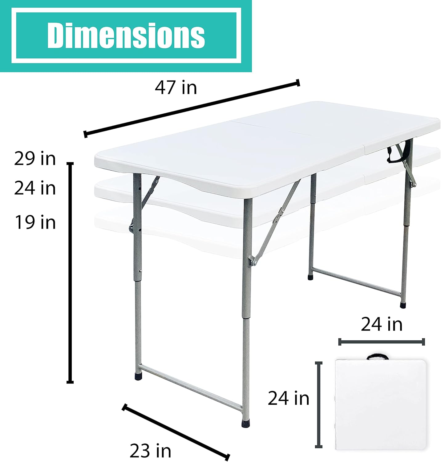 Go-Trio 4ft Low Portable Picnic Table, Boho Picnic Table with Carry Bag, Wooden Picnic Table Foldable