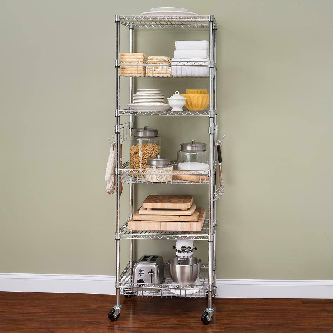 Berkley Jensen 24x22 6-Shelf Steel Rack - Chrome