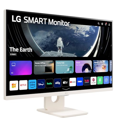 LG 27SR50F-W Smart Monitor 27-Inch FHD (1920x1080) IPS Display, webOS 23, HDR 10, x2 Built-in Speakers, AirPlay 2, Screen Share, Bluetooth, ThinQ App