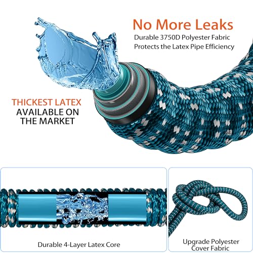 100 FT Expandable Garden Hose - 2024 Version, Lightweight, No-Kink Flexible Water Hose with 3/4" Solid Brass Fittings, Extra Strength Fabric