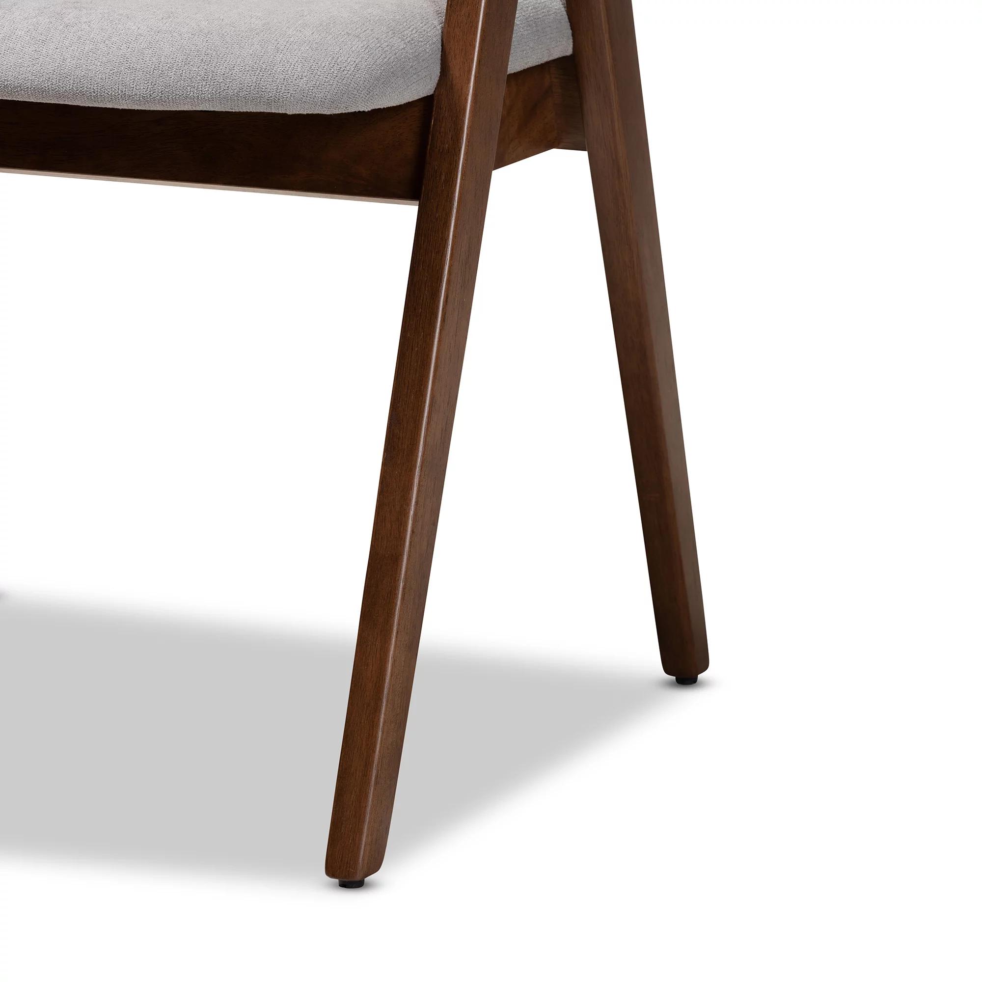 Baxton Studio Danton Mid-Century Modern Grey Fabric Upholstered and Walnut Brown Finished Wood 5-Piece Dining Set