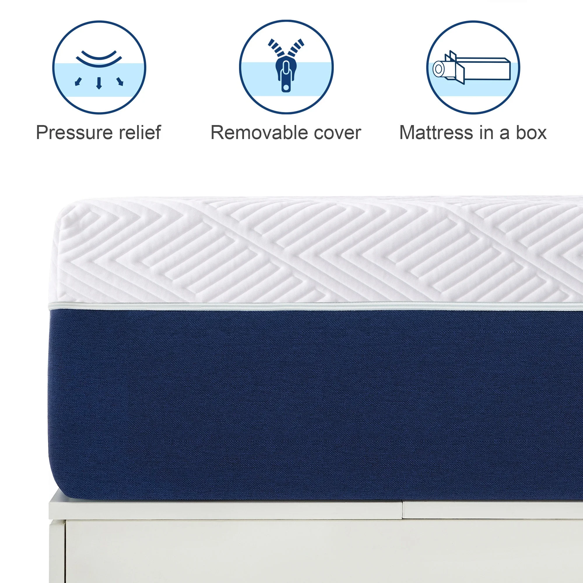 Twin Mattress Madinog 10 Medium Mattress Gel Memory Foam Support Bed-in-a-Box