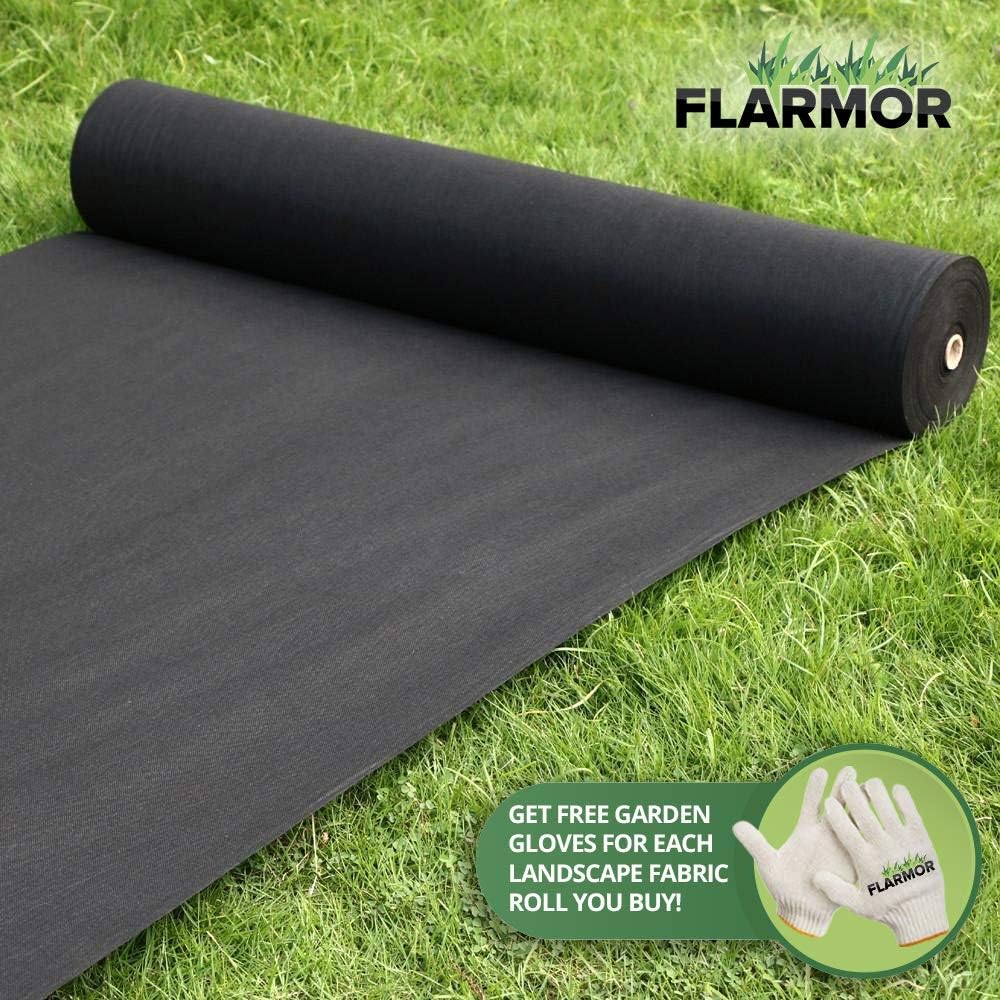 FLARMOR Landscape Fabric Heavy Duty - Weed Barrier Landscape Fabric - Weed Blocker - Garden Fabric Roll 1.8 oz