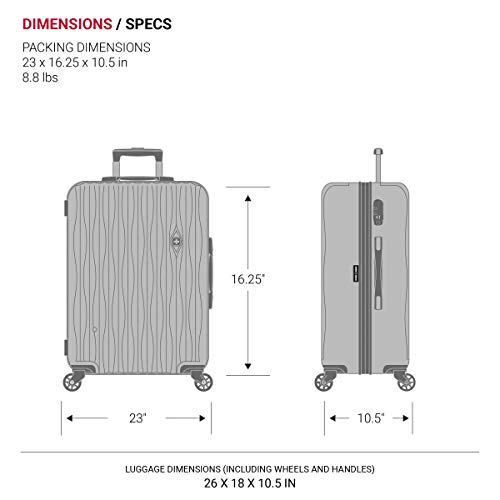 SwissGear 7272 Energie Expandable Hardside Luggage with Spinner Wheels and TSA Lock, Gunmetal, Carry-On 19-Inch