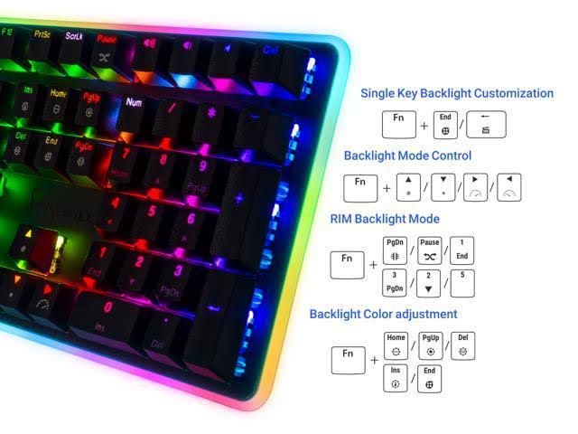 Rosewill Mechanical Gaming Keyboard, 22 RGB Backlit Modes, Brown Switches - Neon K81 BR