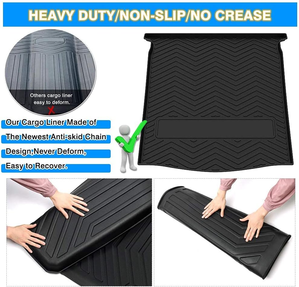 KUST Custom Fit Cargo Liner for Mazda 6 2017 2018 2019 2020 2021 Mazda6 Cargo Trunk Mat Tray All Weather Car Mats Black
