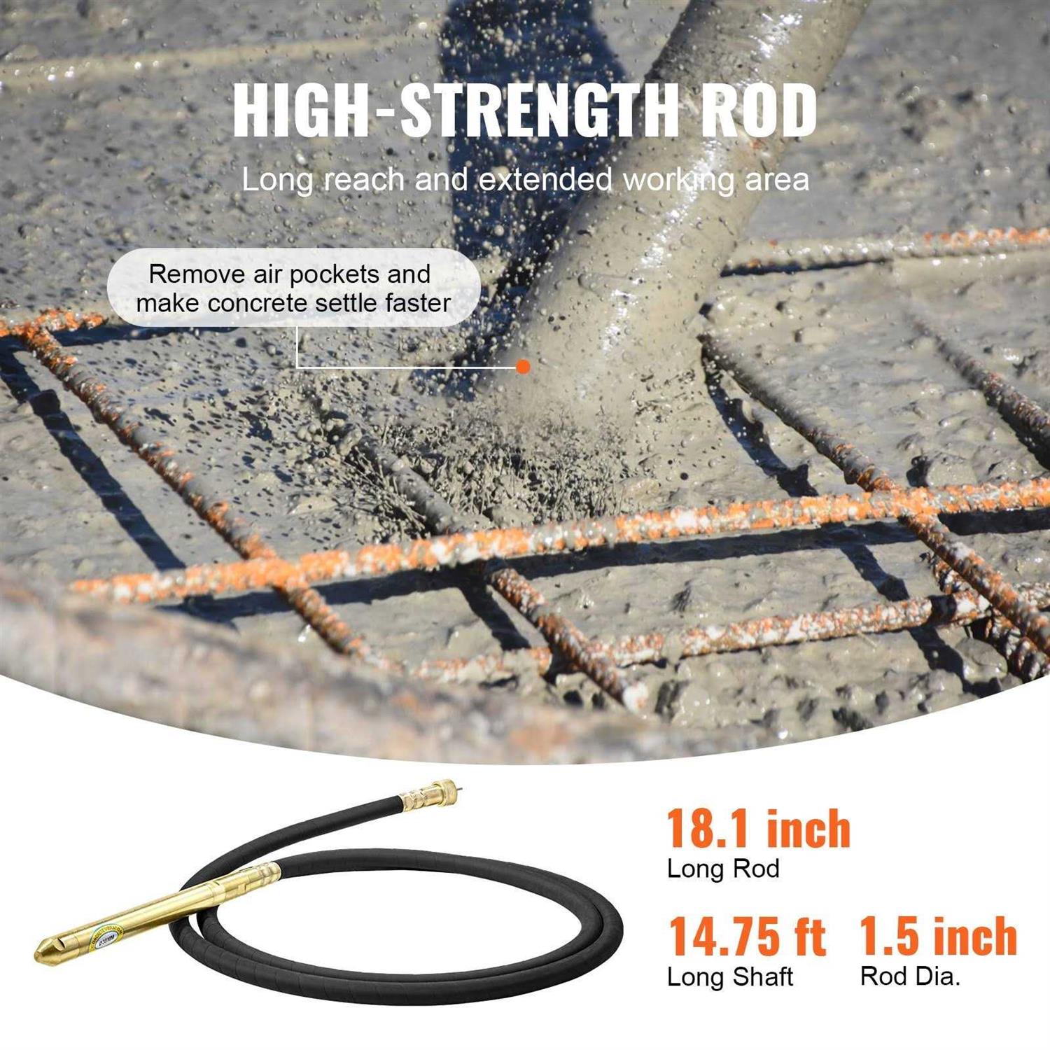 VEVOR Handheld Concrete Vibrator 800W Electric Vibrator 13000 Vpm Electric Concrete Vibrating Tool - Shop Hardware Tools Online Store