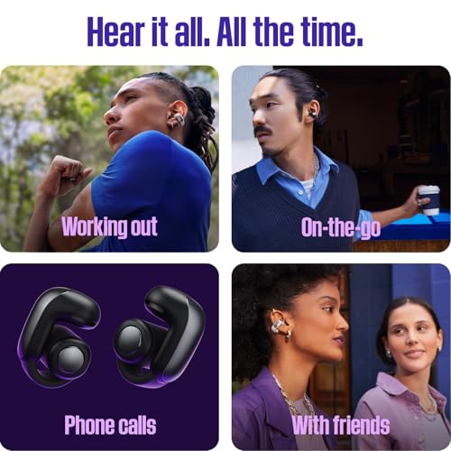 Bose Ultra Open Bluetooth Earbuds, True Wireless Earbuds with OpenAudio for Awareness, Clip On Design for Comfort, Immersive Audio