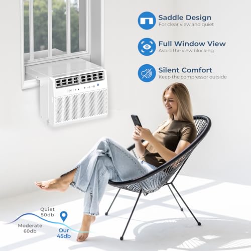 Antarctic Star U-Shaped Air Conditioner Window Unit 12000BTU, Ultra Quiet Window Air Conditioner Cools up to 550 Sq. Ft
