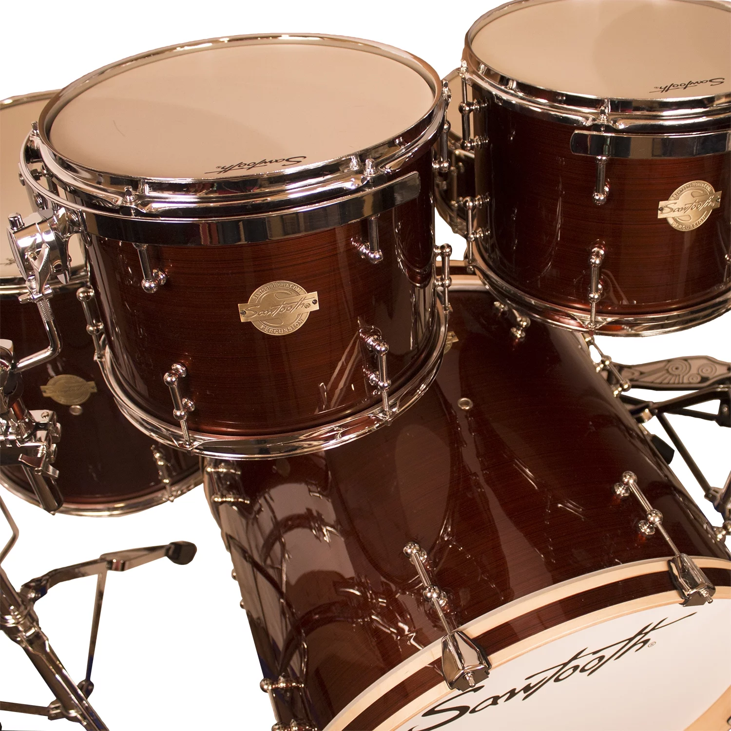 Sawtooth Command Series 5-Piece Drum Shell Pack with 22" Bass Drum, Red Streak - Curated Treasures Market