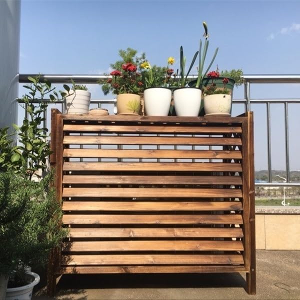 KAXLDHH Outdoor Air Conditioner Cover Wooden Fence Screen Privacy Screen, Ac Fence for Outside Unit
