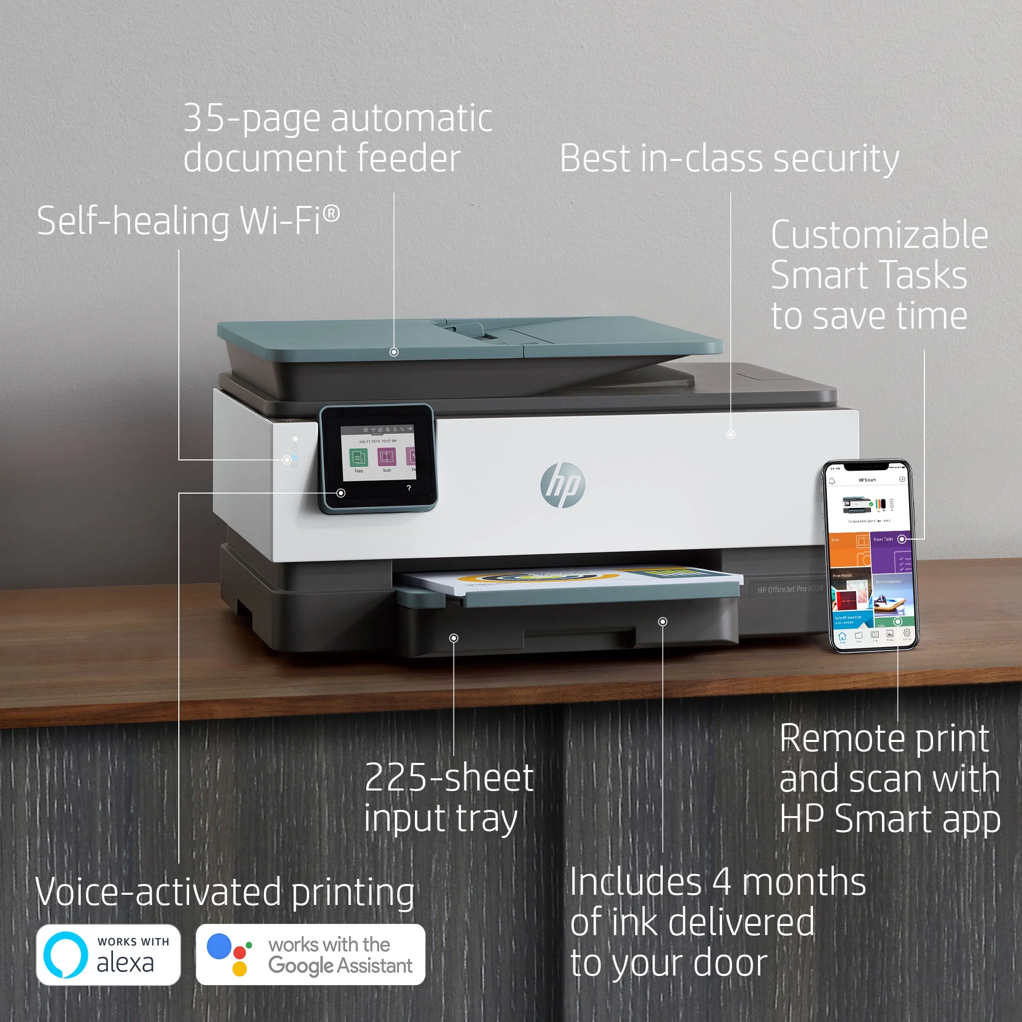 HP Officejet Pro 8028 All-in-One Color Wireless Printer, Scan, Copy, Fax, Wi-Fi - Curated Treasures Market