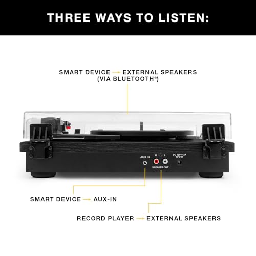 Victrola The Quincy 6-in-1 Bluetooth Record Player & Multimedia Center with Built-in Speakers &ndash; 3-Speed Turntable, CD & Cassette Player