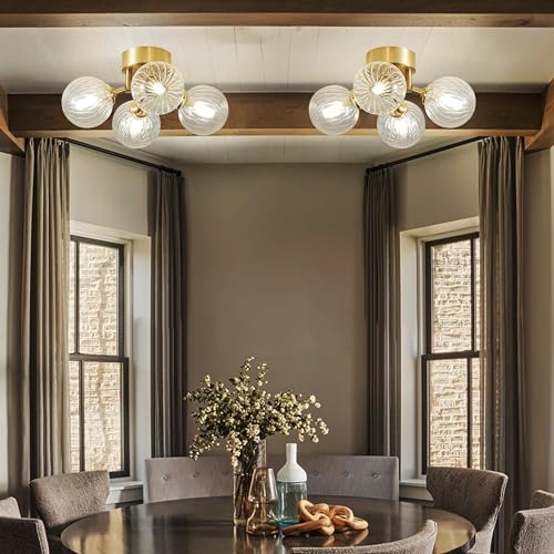 Semi Flush Mount Bubble Ball Chandelier Lighting