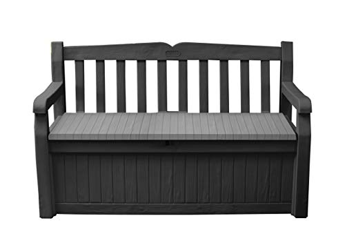Keter Solana 70 Gallon Storage Bench Deck Box for Patio Storage