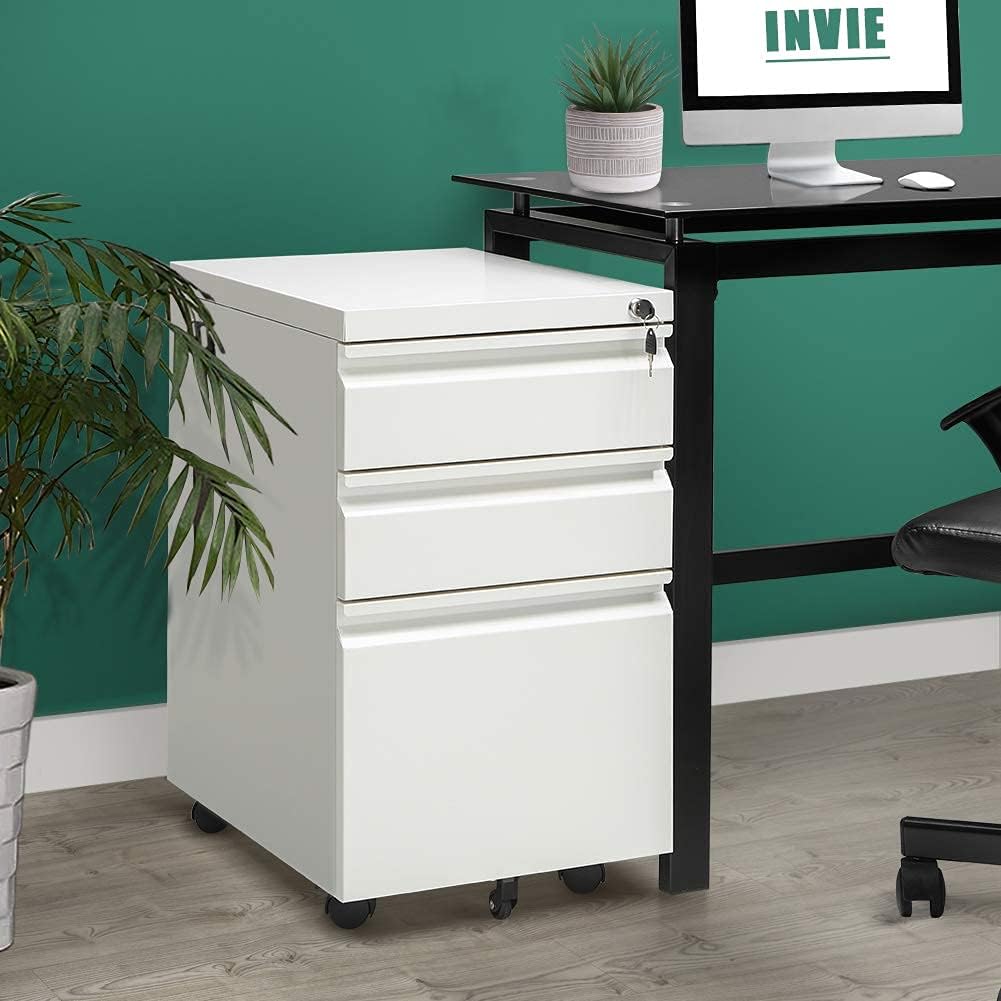 INVIE 3 Drawer File Cabinet with Lock