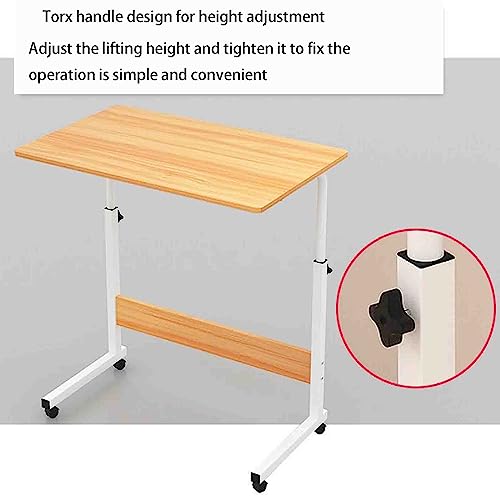 Overbed Table with Wheels,Movable Patient Dining Table Elderly Bed Table Can Lift Table Bedside Table,Hospital and Home Medical Use (A)